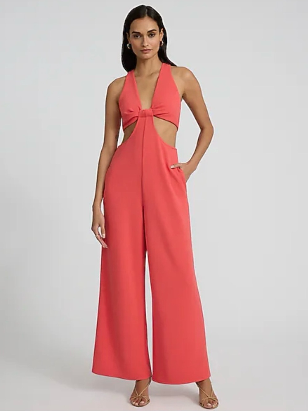 Relish Tuta Hiroe Coral Cutout Wide Leg Jumpsuit NWT Made In Italy - Picture 15 of 16